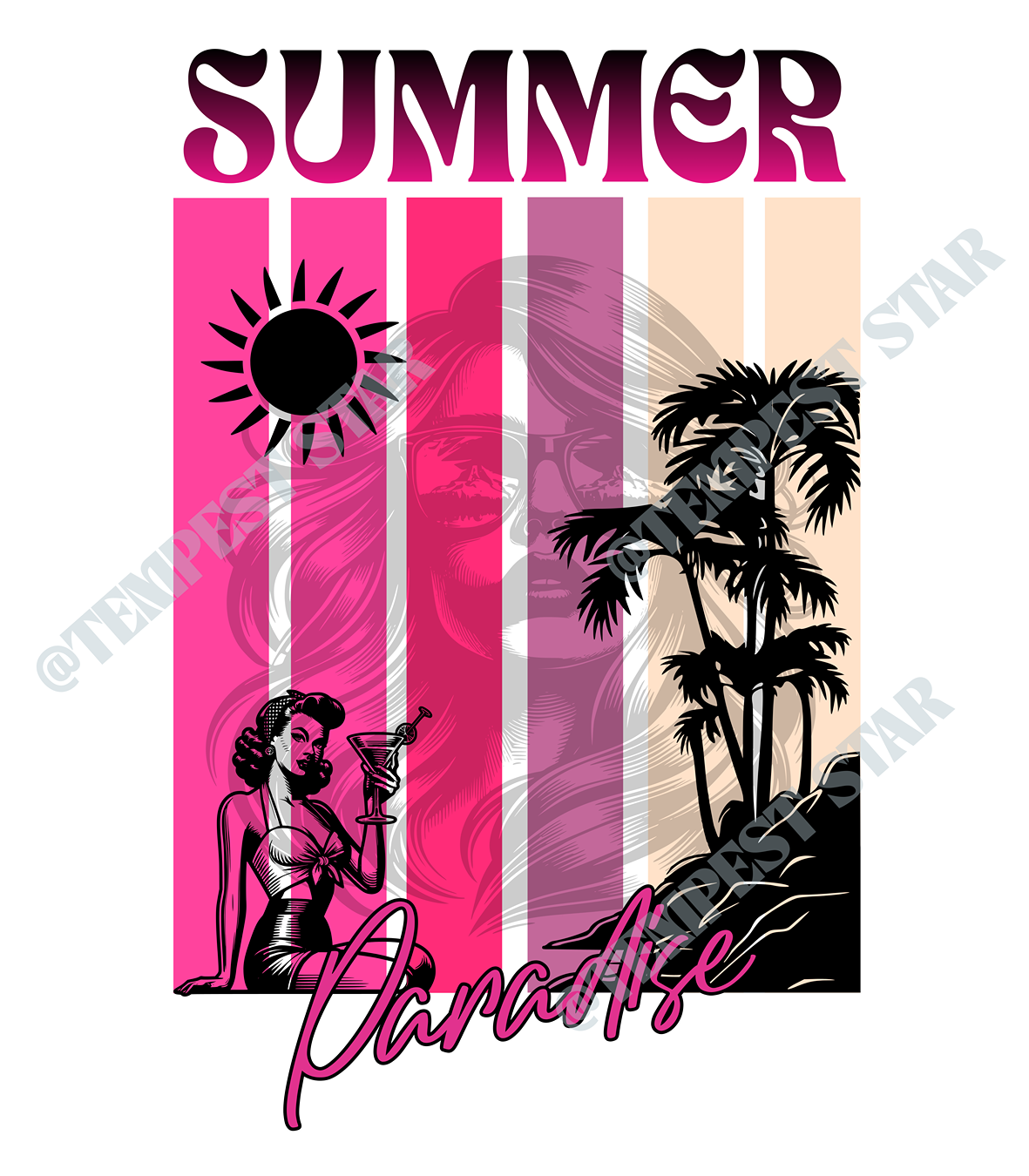 Summer Paradise Oversized Women's T-shirt